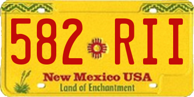 NM license plate 582RII
