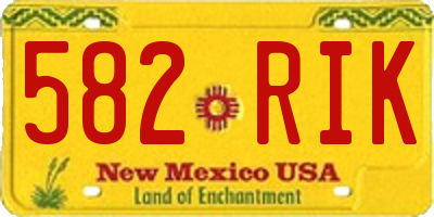 NM license plate 582RIK