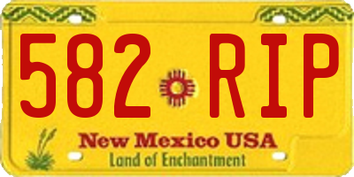 NM license plate 582RIP