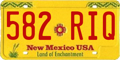 NM license plate 582RIQ