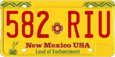 NM license plate 582RIU