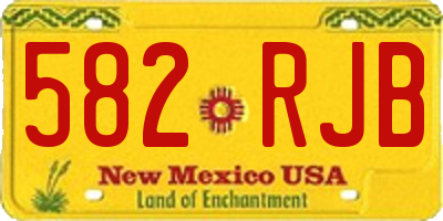 NM license plate 582RJB