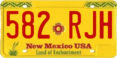 NM license plate 582RJH