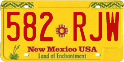NM license plate 582RJW