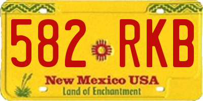 NM license plate 582RKB