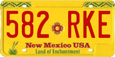 NM license plate 582RKE