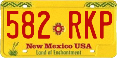 NM license plate 582RKP