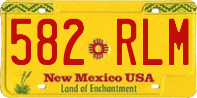 NM license plate 582RLM