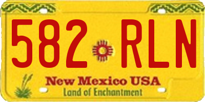 NM license plate 582RLN