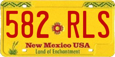 NM license plate 582RLS
