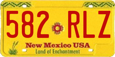 NM license plate 582RLZ