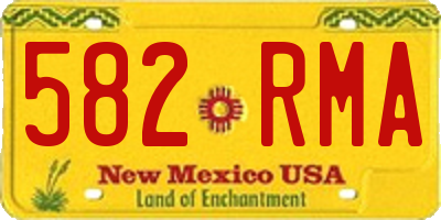 NM license plate 582RMA