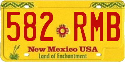 NM license plate 582RMB