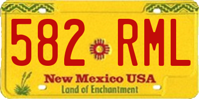 NM license plate 582RML