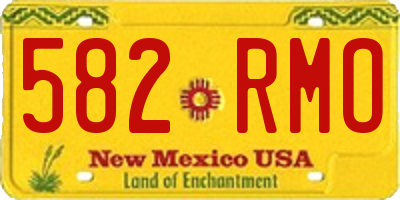 NM license plate 582RMO