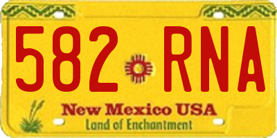 NM license plate 582RNA