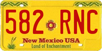 NM license plate 582RNC