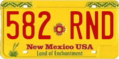 NM license plate 582RND
