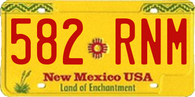 NM license plate 582RNM