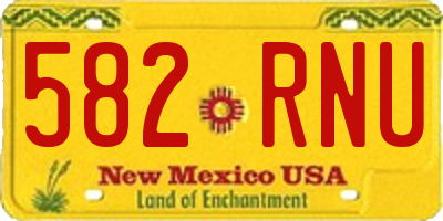 NM license plate 582RNU