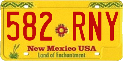 NM license plate 582RNY