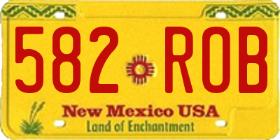 NM license plate 582ROB