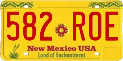 NM license plate 582ROE