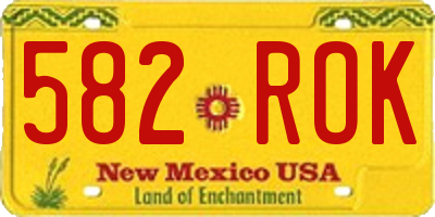 NM license plate 582ROK