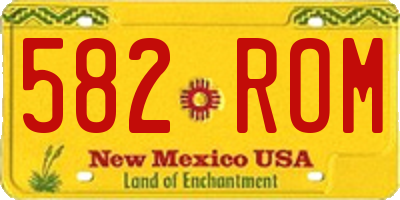 NM license plate 582ROM