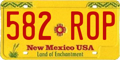 NM license plate 582ROP