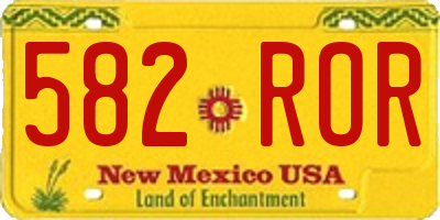 NM license plate 582ROR