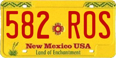 NM license plate 582ROS