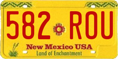 NM license plate 582ROU