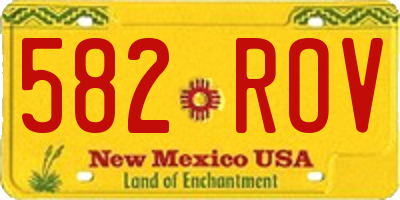 NM license plate 582ROV