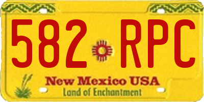 NM license plate 582RPC