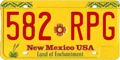 NM license plate 582RPG