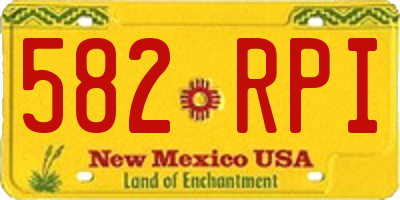 NM license plate 582RPI