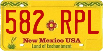 NM license plate 582RPL