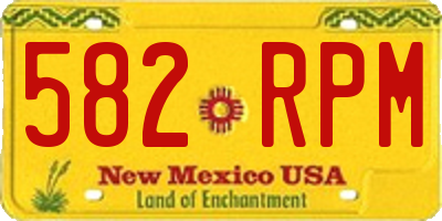 NM license plate 582RPM