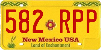 NM license plate 582RPP