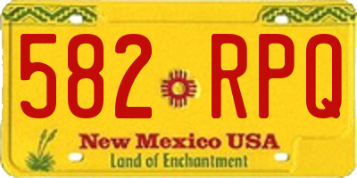 NM license plate 582RPQ