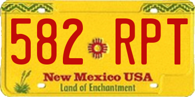 NM license plate 582RPT