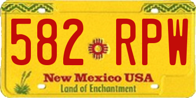 NM license plate 582RPW