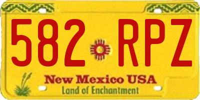 NM license plate 582RPZ