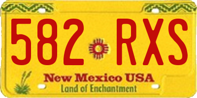 NM license plate 582RXS