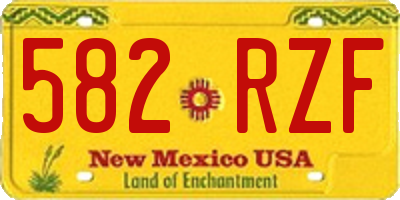 NM license plate 582RZF