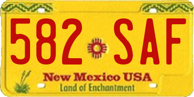 NM license plate 582SAF
