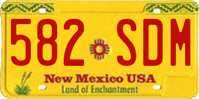 NM license plate 582SDM