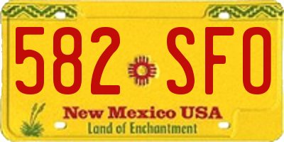NM license plate 582SFO