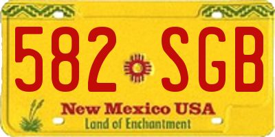NM license plate 582SGB